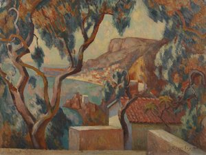 Vista en la Costa Azul, Menton, 1916 de Roger Eliot Fry