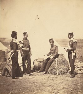 El capitán Walker del 30.º regimiento leyendo órdenes generales. de Roger Fenton