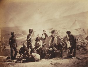 Casa de cocina de los 8º Dragones Ligeros Reales Irlandeses del Rey (Húsares) de un álbum de 52 fotografías asociadas con la Guerra de Crimea, 1855 de Roger Fenton
