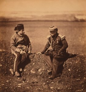General francés Cisse, jefe de estado mayor del general Pierre Bosquet, y ayudante de campo, retrato durante la Guerra de Crimea, Crimea, Ucrania