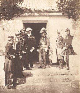 Grupo en el cuartel general, 1855 de Roger Fenton