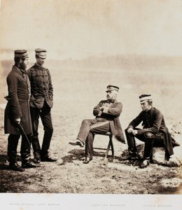 Mayor General Henry William Barnard y su personal, de un álbum de 52 fotografías asociadas con la Guerra de Crimea, 1855 de Roger Fenton