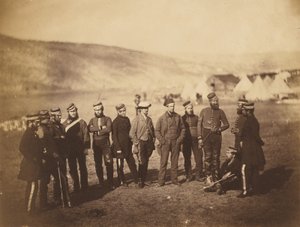 El mayor Burton y los oficiales del 5.º regimiento de guardias dragones de Roger Fenton