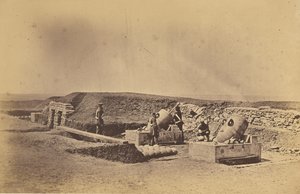 Baterías de morteros frente a Picquet House, División Ligera de Roger Fenton
