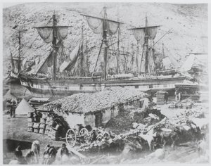 El muelle de ganado en el puerto de Balaklava de Roger Fenton