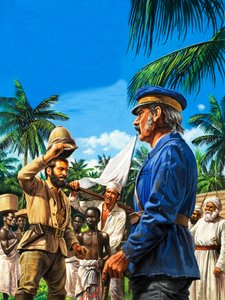 Henry Stanley saluda a David Livingstone de Roger Payne