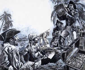 Pirate Gold, de "The Treasure Hunters" (gouache sobre papel) de Roger Payne