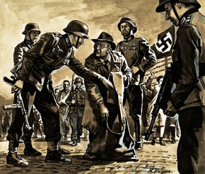 El "traidor" que hizo reír al mundo, P G Wodehouse (gouache sobre papel) de Roger Payne