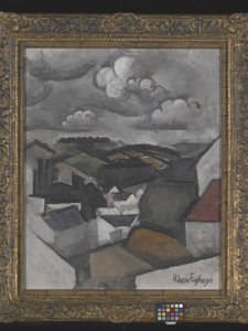 Paisaje con un pueblo, las colinas más allá de Meulan (óleo sobre lienzo) de Roger de La Fresnaye
