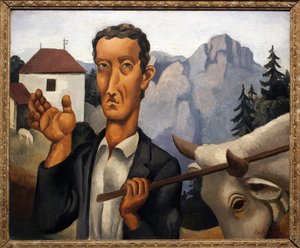 El ciervo. Pintura de Roger de La Fresnaye (1885-1925) de Roger de La Fresnaye