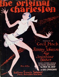 Josephine Baker (1906-75) bailando el charlestón, cartel que anuncia un espectáculo en el Folies Bergere de Roger de Valerio