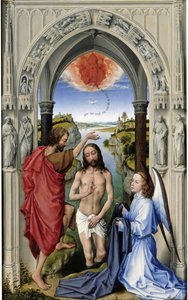 El Bautismo de Cristo El Altar de San Juan, panel central, ca. 1455 de Rogier van der Weyden