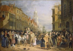 La parada del banco, c.1827 de Rolinda Sharples