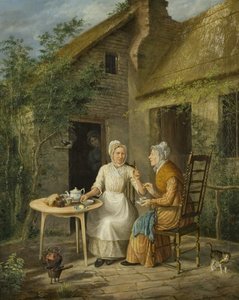 Las chismosas del pueblo, c.1828 de Rolinda Sharples