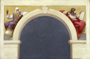 Boceto para la iglesia Saint-François-Xavier: Moisés y Aarón, entre 1874 y 1876 (óleo sobre lienzo) de Romain Cazes