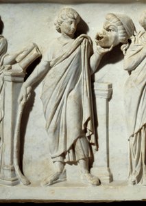 Una musa sosteniendo una máscara de la comedia de Roman