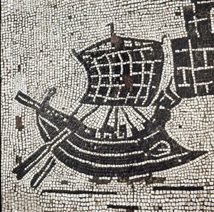 Un barco en el puerto de Ostia (mosaico)