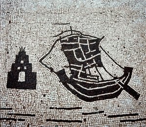Un barco en el puerto de Ostia (mosaico)