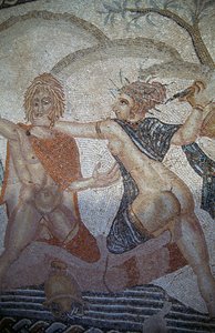 Rapto de Hylas por las ninfas, mosaico en la Casa de Venus en la ciudad romana de Volubilis (Lista del Patrimonio Mundial de la UNESCO) de Roman
