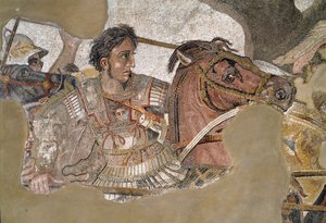 Alejandro Magno en su caballo Bucéfalo