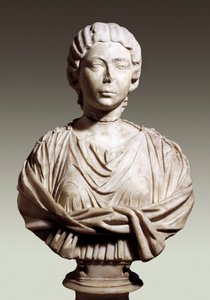Annia Galeria Faustina, llamada Faustina la joven (circa 125/130 - 175), siglo II d.C. (mármol) de Roman