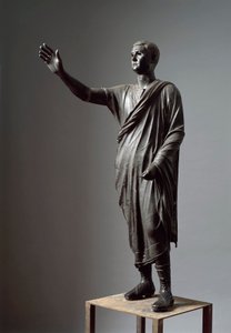 Aule Metele, Arringatore, El Orador, estatua de bronce, 80 a.C., de Pila (Perugia) de Roman