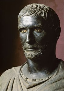 Busto de Bruto (Bruto Capitolino) - Escultura de bronce. 300 a.C., Dim. 79 cm - Roma, Museos Capitolinos, Palazzo dei Conservatori, Sala dei Trionfi de Roman