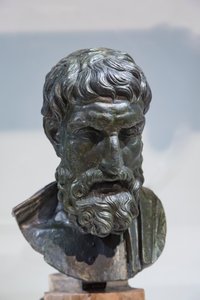 Busto de Epicuro (bronce) de Roman