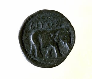 Moneda de Cartago representando un elefante. Siglo III o II a.C.