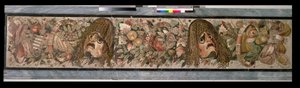 Panel decorativo que representa máscaras teatrales, de la Casa del Fauno, Pompeya (mosaico) de Roman