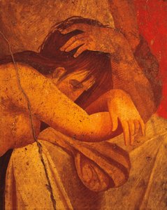 Detalle del fresco que representa Flagelados, Segundo Estilo Pompeyano, de la Villa de los Misterios, Pompeya, Civilización Romana de Roman