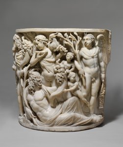 (detalle) de sarcófago de mármol con el Triunfo de Dionisos y las Estaciones, c.260-270 AD de Roman