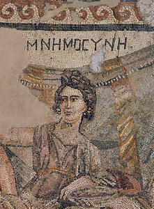 Simposio funerario, de la necrópolis de Antioquía, finales del siglo IV d.C. (mosaico) (detalle)