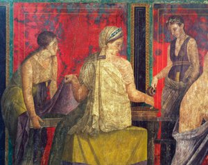 Ritos de iniciación del culto de Dionisio, fresco de la Villa de los Misterios de Roman