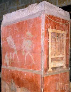 Italia, Nápoles, Museo Arqueológico Nacional, Tintoreros, pintura de la Casa de la Fullonica en Pompeya (Lista del Patrimonio Mundial de la UNESCO) de Roman