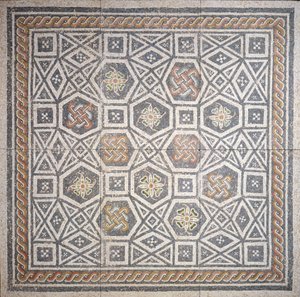 Mosaico, siglo II (mármol y vidrio)