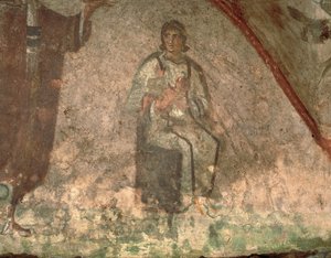 Madre e hijo, Cubiculum de la Velatio (fresco) de Roman