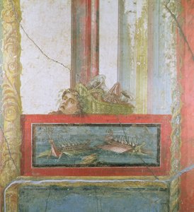 Escena naval, Pompeya, Italia de Roman