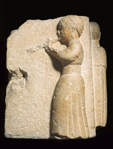 Escultura de Osuna de una mujer tocando un aulos, Urso, Andalucía de Roman