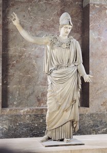 Pallas de Velletri, estatua de Atenea con casco, copia romana de un original griego atribuido a Alkamenes o Cresilas, c.420-10 a.C.