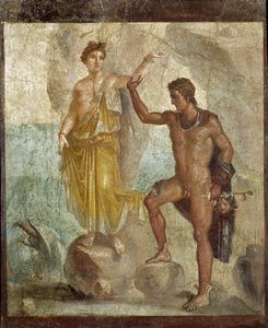 Perseo liberando a Andrómeda. Fresco 98x120cm. Proveniente de la Casa de los Dioscuros en Pompeya. 300 d.C. Museo Arqueológico Nacional, Nápoles (Museo Arqueológico de Nápoles). ©Raffael/Leemage