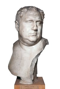 Arte romano: "Busto de Vitelio (15-69) Emperador Romano" siglo II (mármol) de Roman