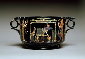 Arte romano: copa con motivos egipcios. De Castellammare di Stabia. Siglo I d.C. Dim. 12 cm Museo Arqueológico Nacional, Nápoles de Roman