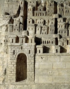 Arte romano: bajorrelieve que representa una ciudad. Siglo II d.C.