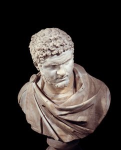 Busto de mármol de Caracalla, emperador de 211 a 217 d.C. París, Museo del Louvre