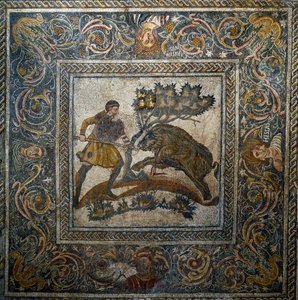 Arte romano: caza de jabalíes de Roman