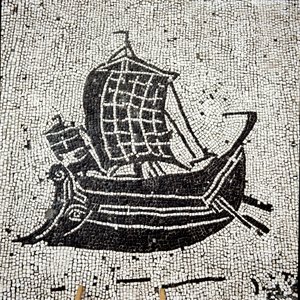 Barco de Sabratha regresando al puerto de Ostia (mosaico)