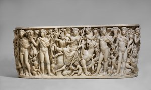 Sarcófago con el triunfo de Dionisio y las estaciones, c. 260-20 d.C. de Roman