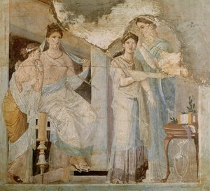 Esclava peinando a una chica, Herculano, tercer estilo (fresco)