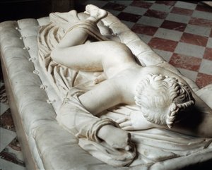 Hermafrodita durmiente (escultura de mármol, siglo II a.C.)